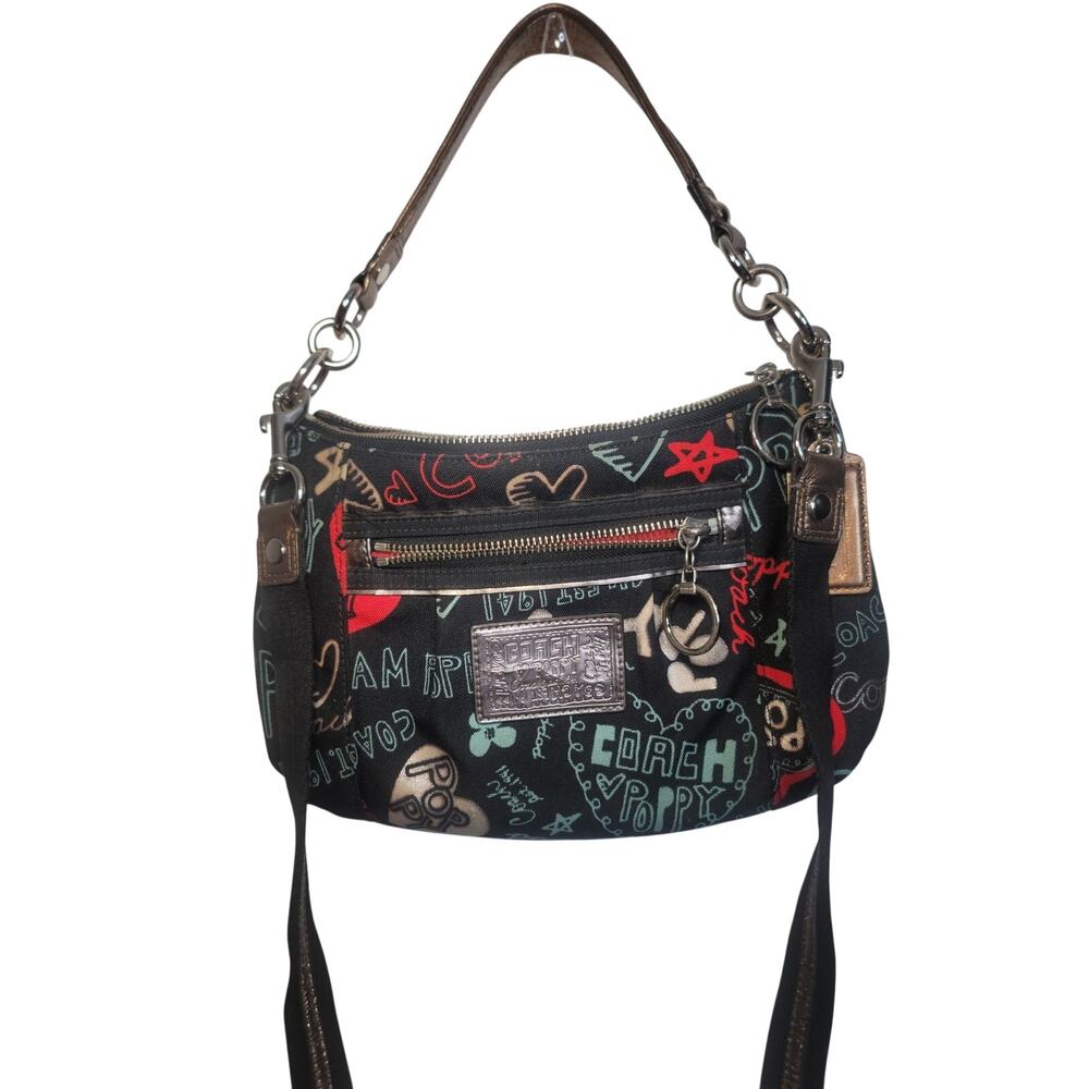 Coach Poppy Graffiti Groovy Bag Black